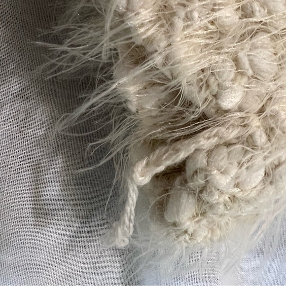 ARêve Ivory Textured Knit Sweater Dress XL Lace Hem Boho Tunic Soft Cozy - Picture 15 of 16